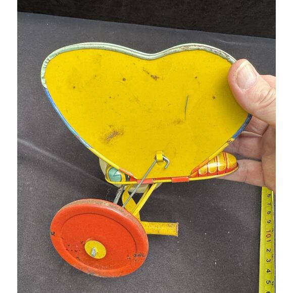 Vtg 1950’s J. Chein & Co. Tin Litho Butterfly Push Toy w Stick Flaps Wings- T24 - Picture 9 of 11